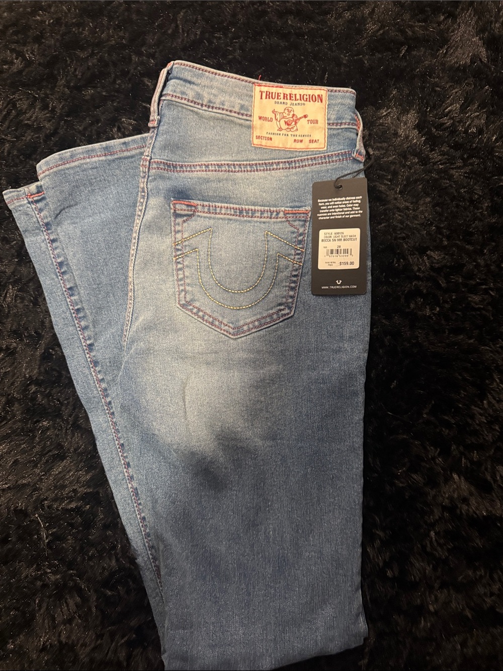 True Religion Women's Light Blue Straight Leg Jeans